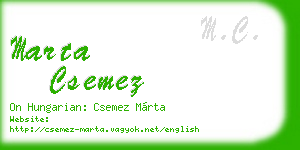 marta csemez business card