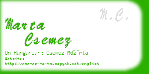 marta csemez business card